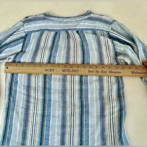 PINE CONE HILL Fine Linen Tunic Dress Pintuck Mandarin Collar Womens size Small - Picture 4 of 6